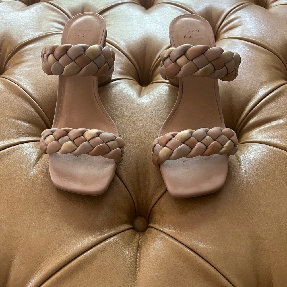 a new day Braided Sandals in Tan and Cream